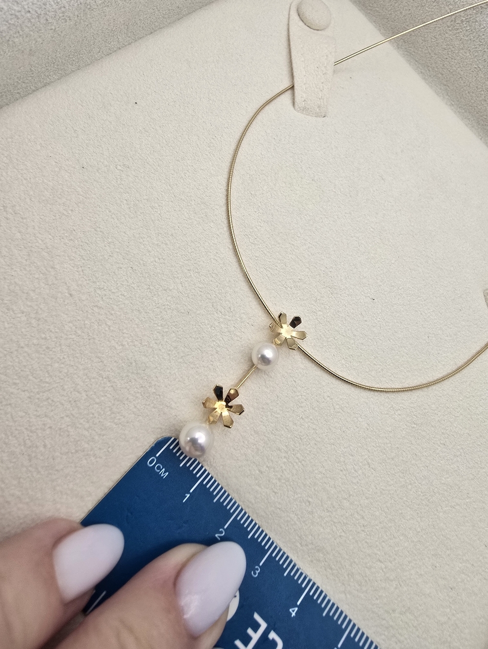 Rare Estate Mikimoto 18K Yellow Gold Pearl Flower Drop Necklace - Picture 7 of 9